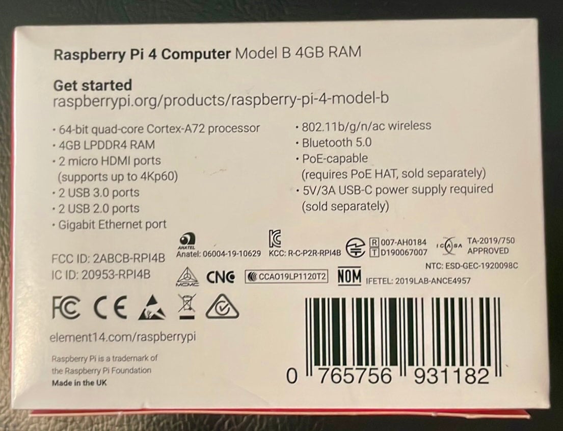 Raspberry Pi 4 Modèle B, 4Go RAM - Youdom